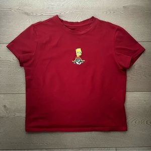 The Simpsons Bart Crop Top - Red
